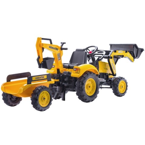 FALK Traktor KOMATSU na Pedały Koparka Łyżka Przyczepka od 2 lat