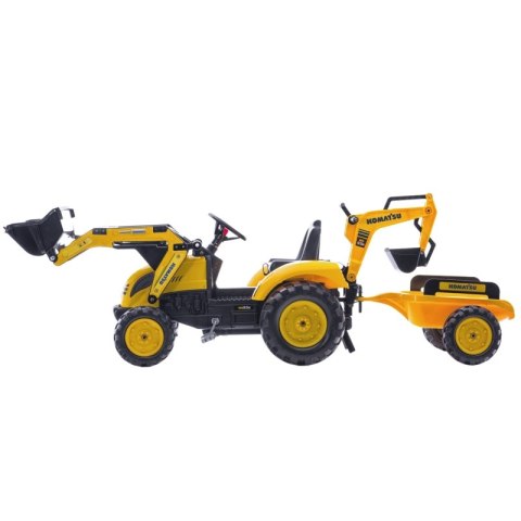 FALK Traktor KOMATSU na Pedały Koparka Łyżka Przyczepka od 2 lat