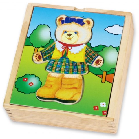 VIGA Drewniana Układanka Logiczna Puzzle Ubierz Misia Dziewczynkę VIGA Drewniana Układanka Logiczna Puzzle Ubierz Misia Dziewczynkę