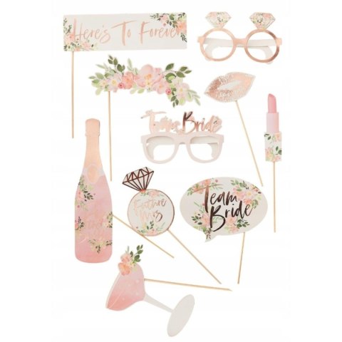 Akcesoria do fotobudki rose gold Wieczór Panieński Akcesoria do fotobudki rose gold Wieczór Panieński