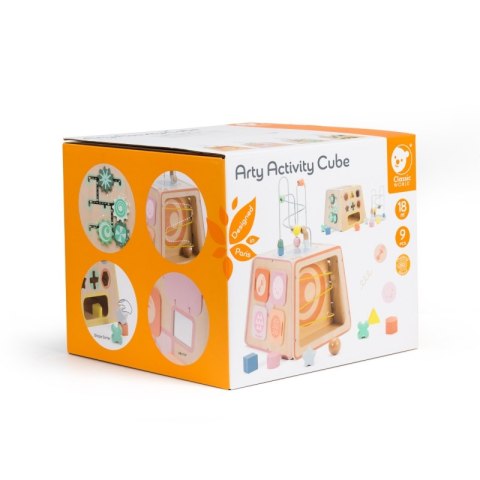 CLASSIC WORLD Drewniana Kostka Edukacyjna Sensoryczna 6w1