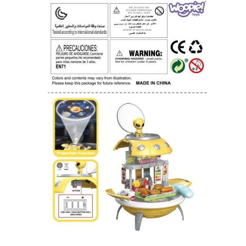 WOOPIE Sklep Fast Food 3w1 Plecak Projektor UFO 60 el.