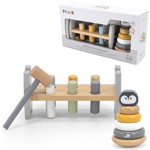 VIGA PolarB Zestaw Drewniana Piramidka + Przebijanka z Młoteczkiem Pingwinek Montessori VIGA PolarB Zestaw Drewniana Piramidka + Przebijanka z Młoteczkiem Pingwinek Montessori