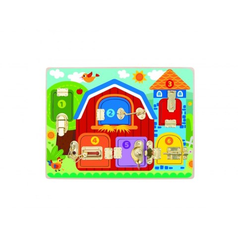 TOOKY TOY Tablica Manipulacyjna Zamki Obrazki Farma TOOKY TOY Tablica Manipulacyjna Zamki Obrazki Farma
