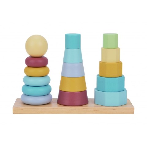 TOOKY TOY Trzy Wieże Układanka w Stosy Sorter Montessori TOOKY TOY Trzy Wieże Układanka w Stosy Sorter Montessori