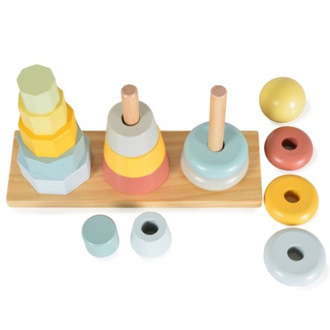 TOOKY TOY Trzy Wieże Układanka w Stosy Sorter Montessori TOOKY TOY Trzy Wieże Układanka w Stosy Sorter Montessori