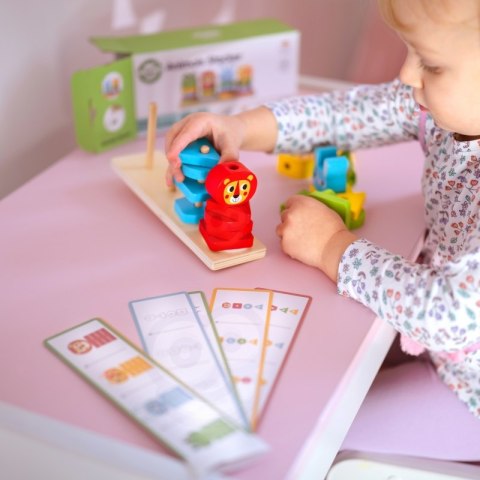 WOOPIE GREEN Układanka Montessori Piramidka Zwierzątka 27 el. FSC