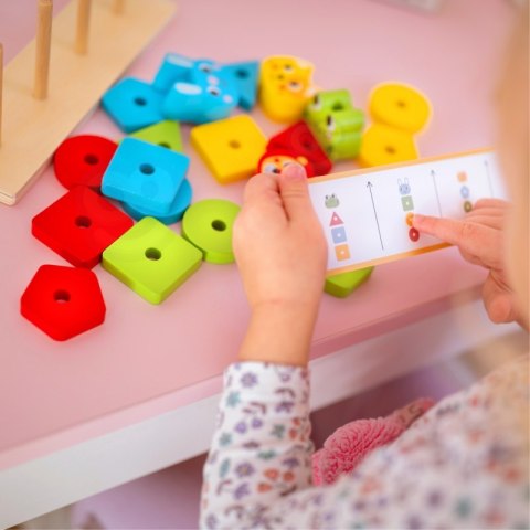 WOOPIE GREEN Układanka Montessori Piramidka Zwierzątka 27 el. FSC