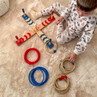 Tooky Toy Drewniana Gra Fun Serso Zręcznościowa Ring Cross