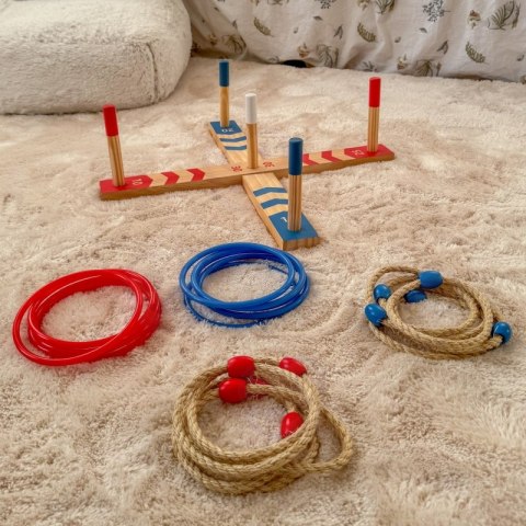 Tooky Toy Drewniana Gra Fun Serso Zręcznościowa Ring Cross