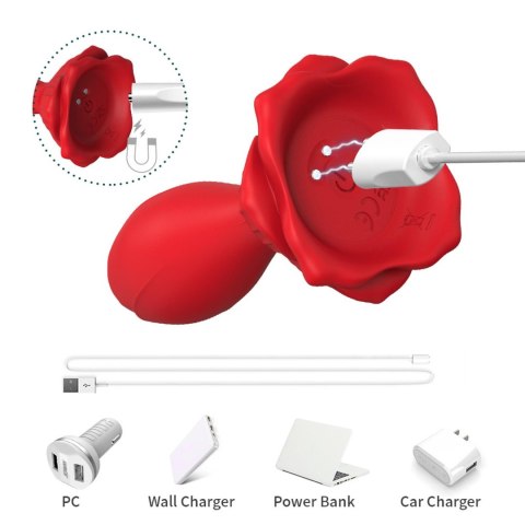 Korek analny z wibracją B - series Joy Rosenberg Red
