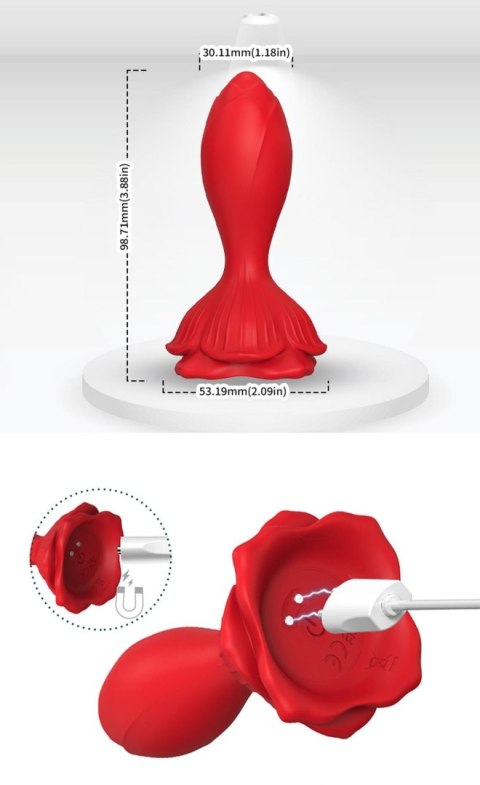 Korek analny z wibracją B - series Joy Rosenberg Red