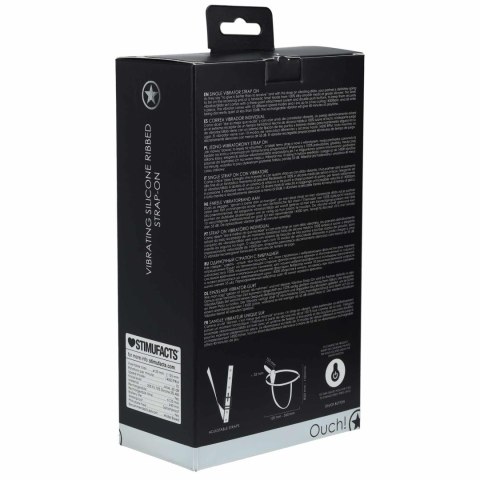 Ouch! - Vibrating - Rechrgeable - 10 Speed Silicone Ribbed Strap-On - Adjustable - Black Ouch! - Vibrating - Rechrgeable - 10 Speed Silicone Ribbed Strap-On - Adjustable - Black