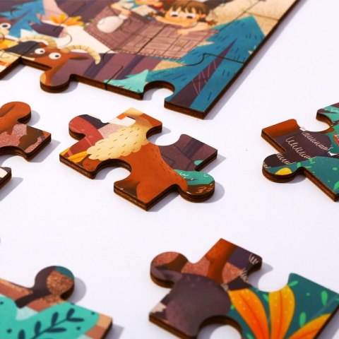 TOOKY TOY Puzzle z Woreczkiem Układanka Alpejskie Zwierzęta i Krajobraz 49 el. TOOKY TOY Puzzle z Woreczkiem Układanka Alpejskie Zwierzęta i Krajobraz 49 el.