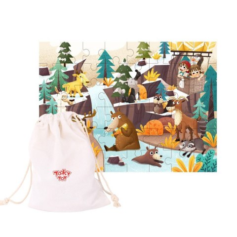 TOOKY TOY Puzzle z Woreczkiem Układanka Alpejskie Zwierzęta i Krajobraz 49 el. TOOKY TOY Puzzle z Woreczkiem Układanka Alpejskie Zwierzęta i Krajobraz 49 el.