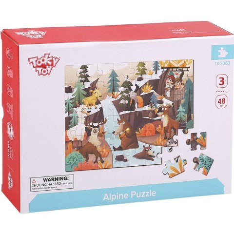 TOOKY TOY Puzzle z Woreczkiem Układanka Alpejskie Zwierzęta i Krajobraz 49 el. TOOKY TOY Puzzle z Woreczkiem Układanka Alpejskie Zwierzęta i Krajobraz 49 el.