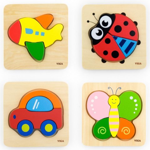 VIGA Pierwsze drewniane Puzzle maluszka Samochód VIGA Pierwsze drewniane Puzzle maluszka Samochód
