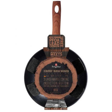 WOK GRANITOWY 28cm BERLINGER HAUS BH-1719 EBONY ROSEWOOD BERLINGER HAUS WOK GRANITOWY 28cm BERLINGER HAUS BH-1719 EBONY ROSEWOOD BERLINGER HAUS