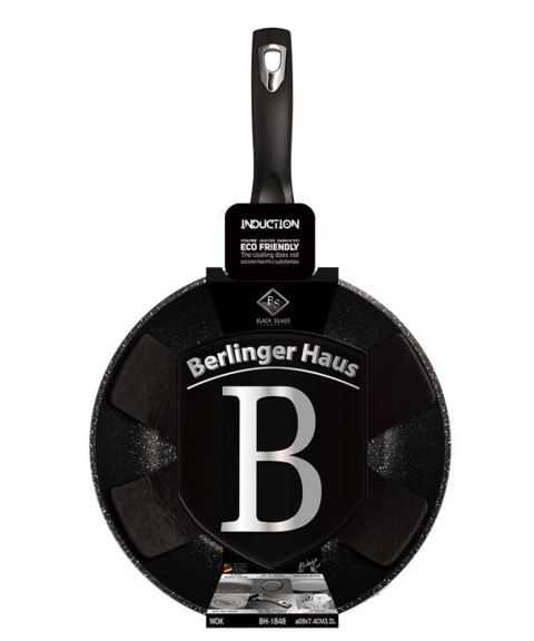 WOK GRANITOWY 28cm BERLINGERHAUS BLACK SILVER BH-1848 BERLINGER HAUS WOK GRANITOWY 28cm BERLINGERHAUS BLACK SILVER BH-1848 BERLINGER HAUS