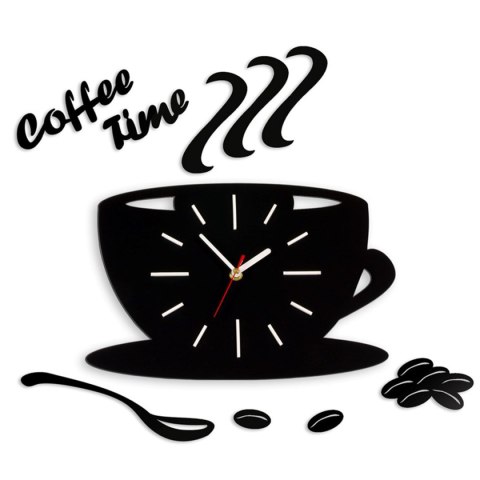 ZEGAR ŚCIENNY COFFEE TIME FILIŻANKA SATIN MODERN CLOCK ZEGAR ŚCIENNY COFFEE TIME FILIŻANKA SATIN MODERN CLOCK