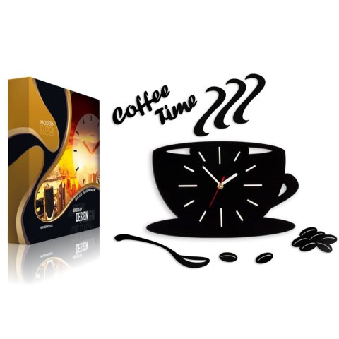 ZEGAR ŚCIENNY COFFEE TIME FILIŻANKA SATIN MODERN CLOCK ZEGAR ŚCIENNY COFFEE TIME FILIŻANKA SATIN MODERN CLOCK