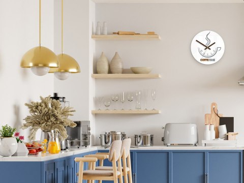 ZEGAR ŚCIENNY COFFEE TIME II WHITE MODERN CLOCK ZEGAR ŚCIENNY COFFEE TIME II WHITE MODERN CLOCK