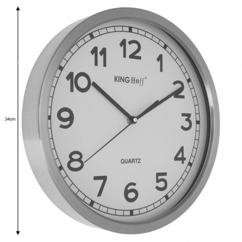 ZEGAR ŚCIENNY STALOWY 34cm MECHANIZM PŁYNĄCY KH-5026 KINGHOFF ZEGAR ŚCIENNY STALOWY 34cm MECHANIZM PŁYNĄCY KH-5026 KINGHOFF