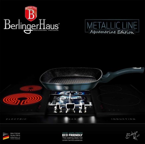 ZESTAW 3 PATELNI GRANITOWYCH 20/24/28CM BERLINGER HAUS BH-6140 AQUAMARINE BERLINGER HAUS