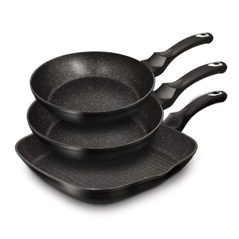 ZESTAW 3 PATELNI GRANITOWYCH BERLINGER HAUS BH-6157 BLACK SILVER BERLINGER HAUS ZESTAW 3 PATELNI GRANITOWYCH BERLINGER HAUS BH-6157 BLACK SILVER BERLINGER HAUS