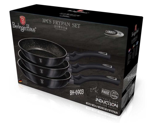 ZESTAW 3 PATELNI GRANITOWYCH BERLINGER HAUS BH-6903 CARBON PRO BERLINGER HAUS ZESTAW 3 PATELNI GRANITOWYCH BERLINGER HAUS BH-6903 CARBON PRO BERLINGER HAUS