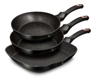 ZESTAW 3 PATELNI GRANITOWYCH BERLINGERHAUS BLACK ROSE BH-6156 BERLINGER HAUS