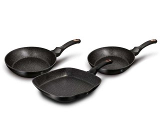 ZESTAW 3 PATELNI GRANITOWYCH BERLINGERHAUS BLACK ROSE BH-6156 BERLINGER HAUS