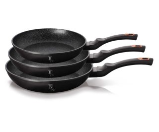 ZESTAW 3 PATELNI GRANITOWYCH BERLINGERHAUS BLACK ROSE BH-6158 BERLINGER HAUS