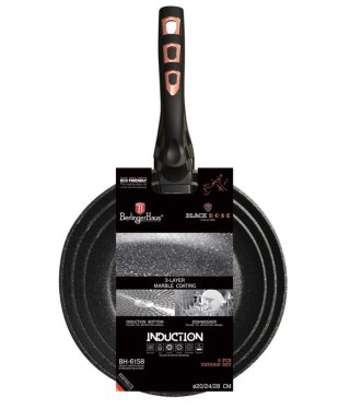 ZESTAW 3 PATELNI GRANITOWYCH BERLINGERHAUS BLACK ROSE BH-6158 BERLINGER HAUS