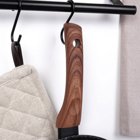 ZESTAW 3 PATELNI GRANITOWYCH BLACK&WOOD 20/24/28 cm 199011 VILDE