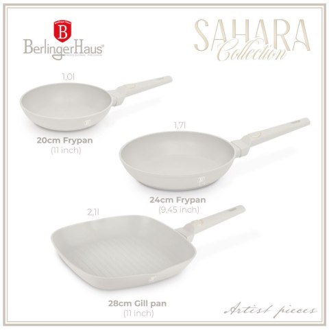 ZESTAW 3 PATELNI TYTANOWYCH BERLINGER HAUS BH-8079 SAHARA BERLINGER HAUS