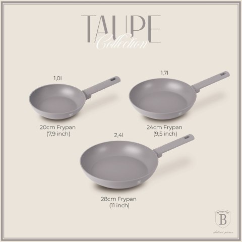 ZESTAW 3 PATELNI TYTANOWYCH BERLINGER HAUS BH-8108 TAUPE BERLINGER HAUS