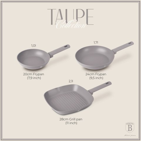 ZESTAW 3 PATELNI TYTANOWYCH BERLINGER HAUS BH-8109 TAUPE BERLINGER HAUS