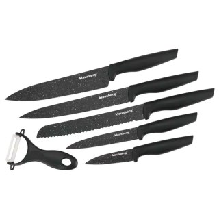 ZESTAW 5 KUCHENNYCH NOŻY MARMURKOWYCH Z OBIERACZKĄ KLAUSBERG KB-7613 KLAUSBERG