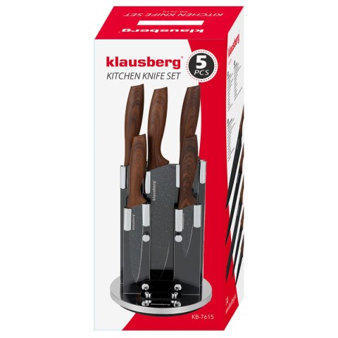 ZESTAW 5 KUCHENNYCH NOŻY W STOJAKU KLAUSBERG KB-7615 KLAUSBERG ZESTAW 5 KUCHENNYCH NOŻY W STOJAKU KLAUSBERG KB-7615 KLAUSBERG