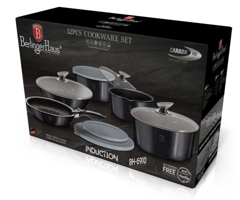 Zestaw garnków Click&Cook Berlinger Haus BH-6910 CARBON PRO BERLINGER HAUS Zestaw garnków Click&Cook Berlinger Haus BH-6910 CARBON PRO BERLINGER HAUS