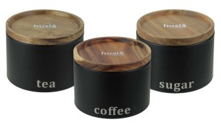 ZESTAW POJEMNIKÓW KUCHENNYCH HUSLA black 73949 HUSLA