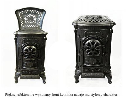 Piec piecyk wolnostojący żeliwny koza INGRID CZARNY 9kW Ø120 na drewno ECO Piec piecyk wolnostojący żeliwny koza INGRID CZARNY 9kW Ø120 na drewno ECO