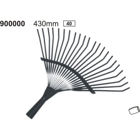 Grabie Do Liści Trawy Metalowe Wachlarzowe Grabie Do Liści 22-Zębne 430MM Grabie Do Liści Trawy Metalowe Wachlarzowe Grabie Do Liści 22-Zębne 430MM