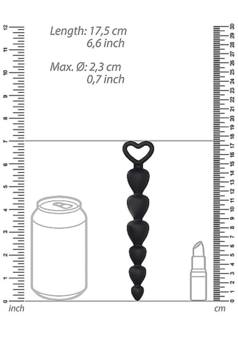 Korek koraliki analne zatyczka plug czarny 17,5 cm Korek koraliki analne zatyczka plug czarny 17,5 cm