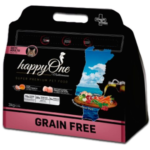 HappyOne Grain-Free Mediterraneum Cat 3Kg koty dorosłe HappyOne Grain-Free Mediterraneum Cat 3Kg koty dorosłe