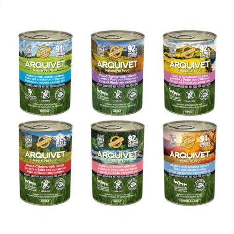 Arquivet mokra karma dla psów mix smaków 6x400g Arquivet mokra karma dla psów mix smaków 6x400g