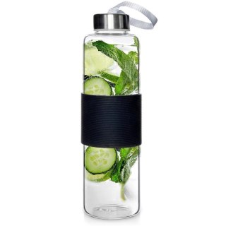 SZKLANA BUTELKA NA WODĘ 600ml 259152-C CZARNA EXCELLENT HOUSWARE