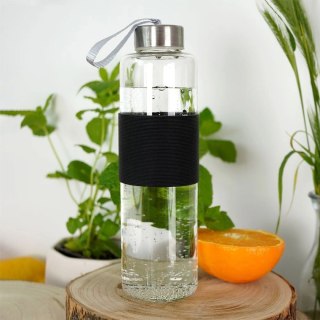 SZKLANA BUTELKA NA WODĘ 600ml 259152-C CZARNA EXCELLENT HOUSWARE