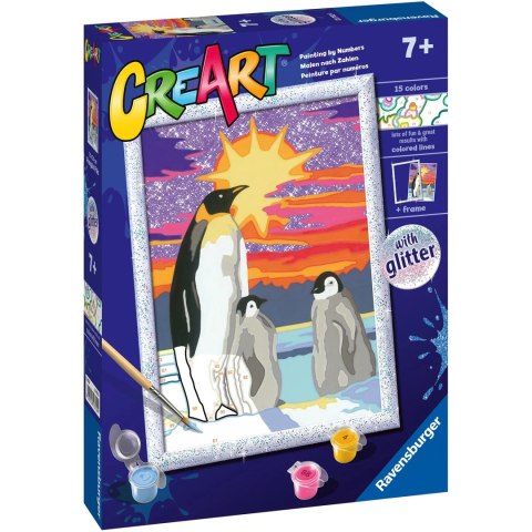 CreArt Pingwiny Malowanie Po Numerach Ravensburger 23702 CreArt Pingwiny Malowanie Po Numerach Ravensburger 23702